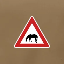 Dopravná značka - Pozor pasúci sa kôň