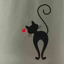 Zamilovaná mačka zozadu