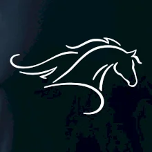 Kôň - bežiaci silueta hlavy