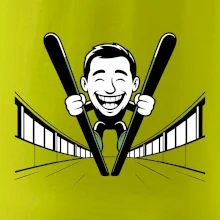 Vysmiatý kreslený skokan