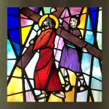 Vitráž - Ježiš a kríž
