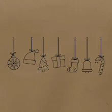 Rodinné vianočné tričká - Vianočné ozdoby na povrázku