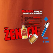 Tričko na rozlúčku s úlohami na chrbte + nápis ženích
