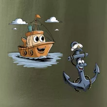 Parové tričko - Loď a kotva