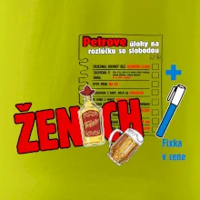Tričko na rozlúčku s úlohami na chrbte + nápis ženích