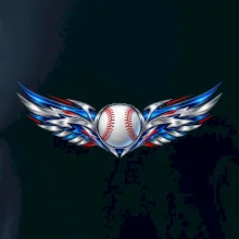 Baseballový míček s kovovými křídly