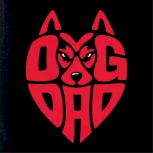 Dog dad nápis v hlavě