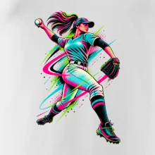 Baseballová nadhazovačka neonový pop art
