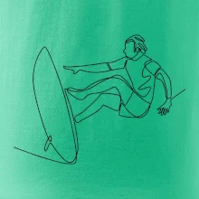 Surfer na vlne jedným ťahom Surfer na vlne jedným ťahom