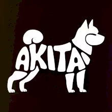 Akita Inu - Nápis v tele