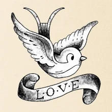 Love holubica - kreslená