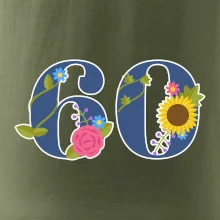 Kvetinové číslo kreslené - 60
