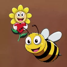 Parové tričko - Včela a kvetina