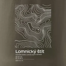 Lomnický štít - vrstevnice v obdĺžniku