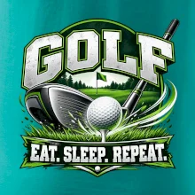 Golfová palica s loptičkou eat sleep repeat