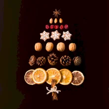 Vianočný stromček zo sušených plodov