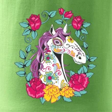 Kôň farebný s kvetinami