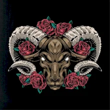 Hlava barana s ružami Hlava barana s ružami