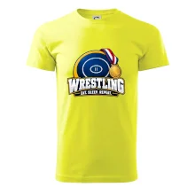 Zápasnická žíněnka se zlatou medailí eat sleep wrestling  repeat