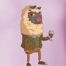 Alpaka s vínom muž