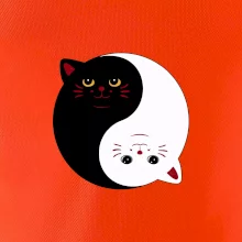 Mačky jin jang farebné