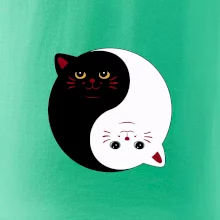 Mačky jin jang farebné