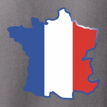 Francúzska vlajka mapa obrys