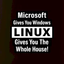 Microsoft Gives You Windows LINUX Gives You The Whole House!