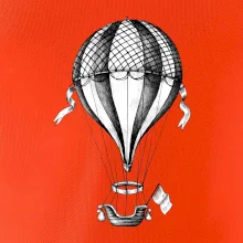 Teplovzdušný balón kreslený