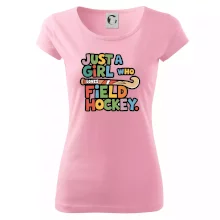 Farebný nápis Just a girl who loves field hockey