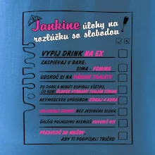 Tričko na rozlúčku s úlohami vpredu