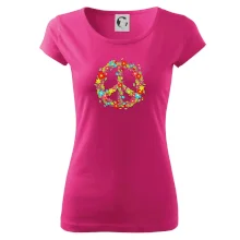 Peace symbol červené kvety