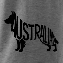 Austrálsky Ovčiak - nápis v tele