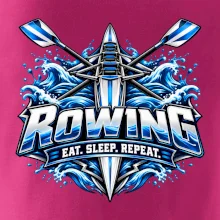 Veslařská loď se zkříženými vesly eat sleep repeat