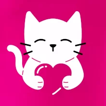 Mačka drží srdce Mačka drží srdce