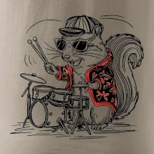 Squirrel playing drums