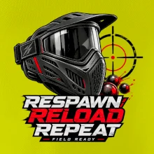 Paintballová maska – Respawn, Reload, Repeat