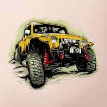 Žltý offroad s navijakom