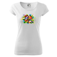 Peace symbol prerastený kvetinami