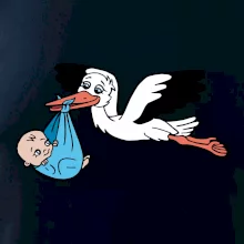 Bocian a bábätko - chlapec (Hana-creative)