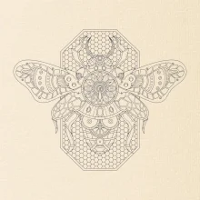 Steampunk včela čiernobiela Steampunk včela čiernobiela