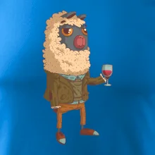 Alpaka s vínom muž