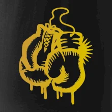 Box rukavice - zlatá potlač