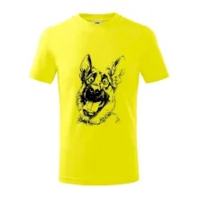 Čiernobiela karikatúra Nemecký ovčiak