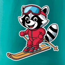 Mýval na lyžiach - kreslený