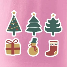 Vianočná sada - stromčeky a darčeky