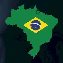 Brazília vlajka v mape Brazília vlajka v mape