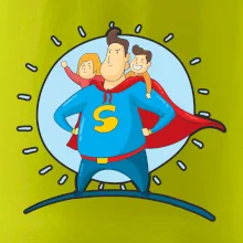 Táta superman - dievča a chlapec Táta superman - dievča a chlapec