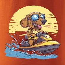 Jazvečík na vodnom skútri