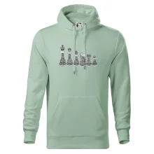 Šachové figúrky v rade - kreslené